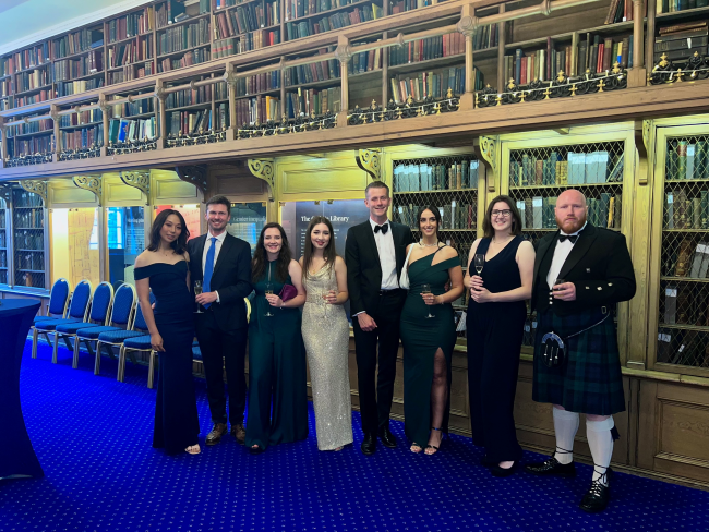 Group photo in lower library